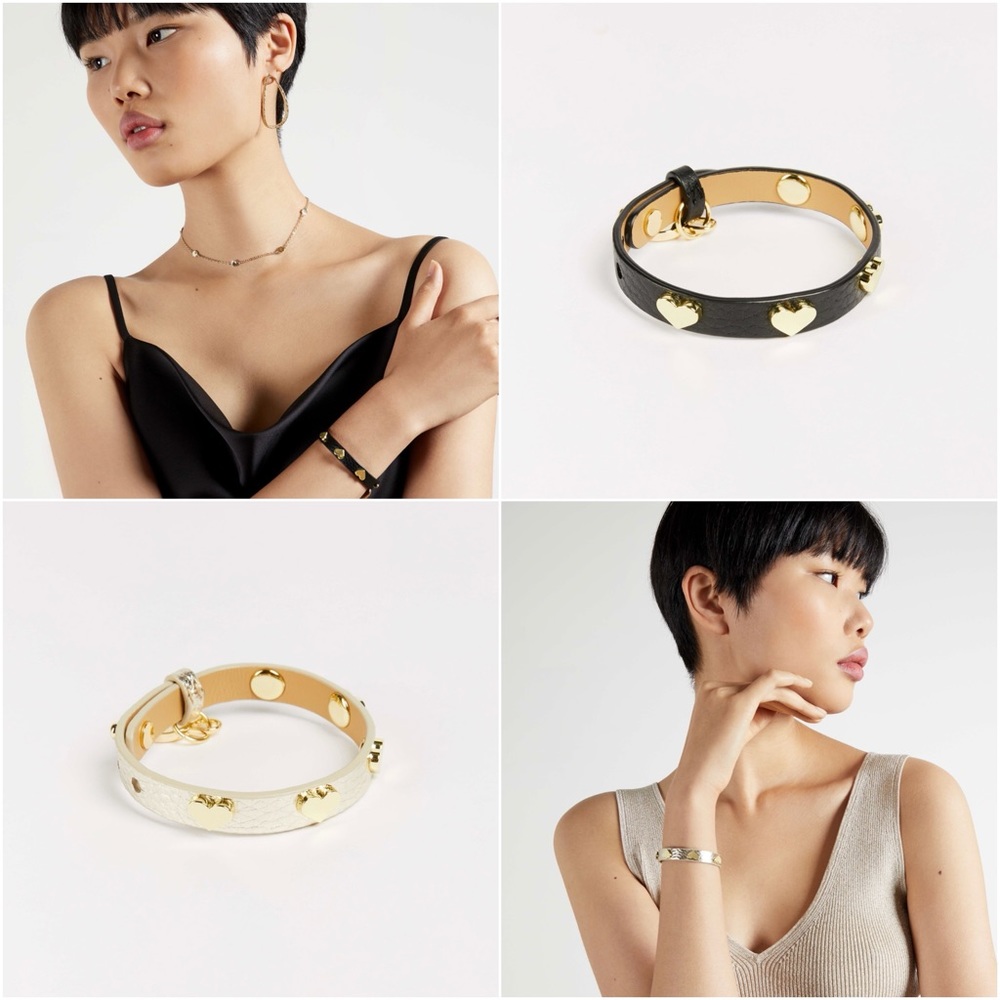 🖤 Ted Baker, Heeva Heart Detail Leather Bracelet